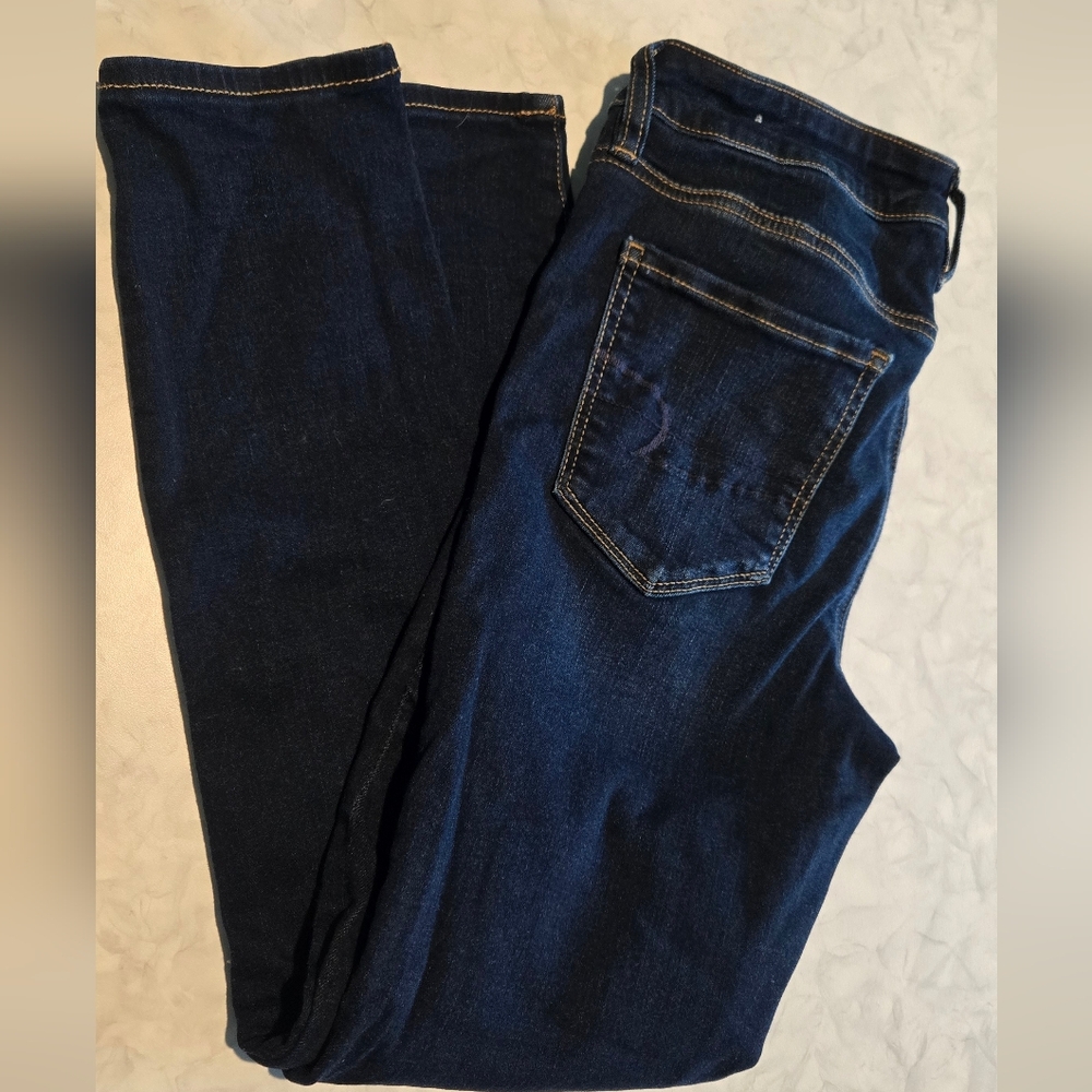 American Eagle Dark Blue Denim Skinny Jeans Next Level Stretch Ladies 10 Short